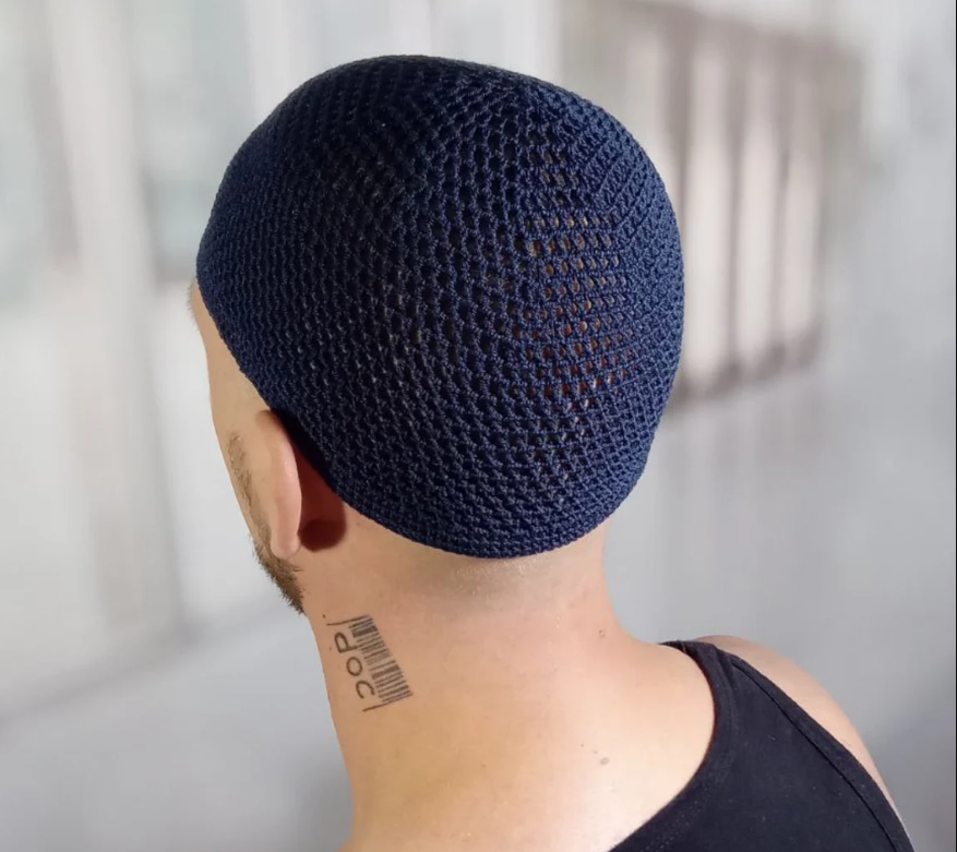 Crochet mesh skull cap for mens who hair loss Stretch breathable