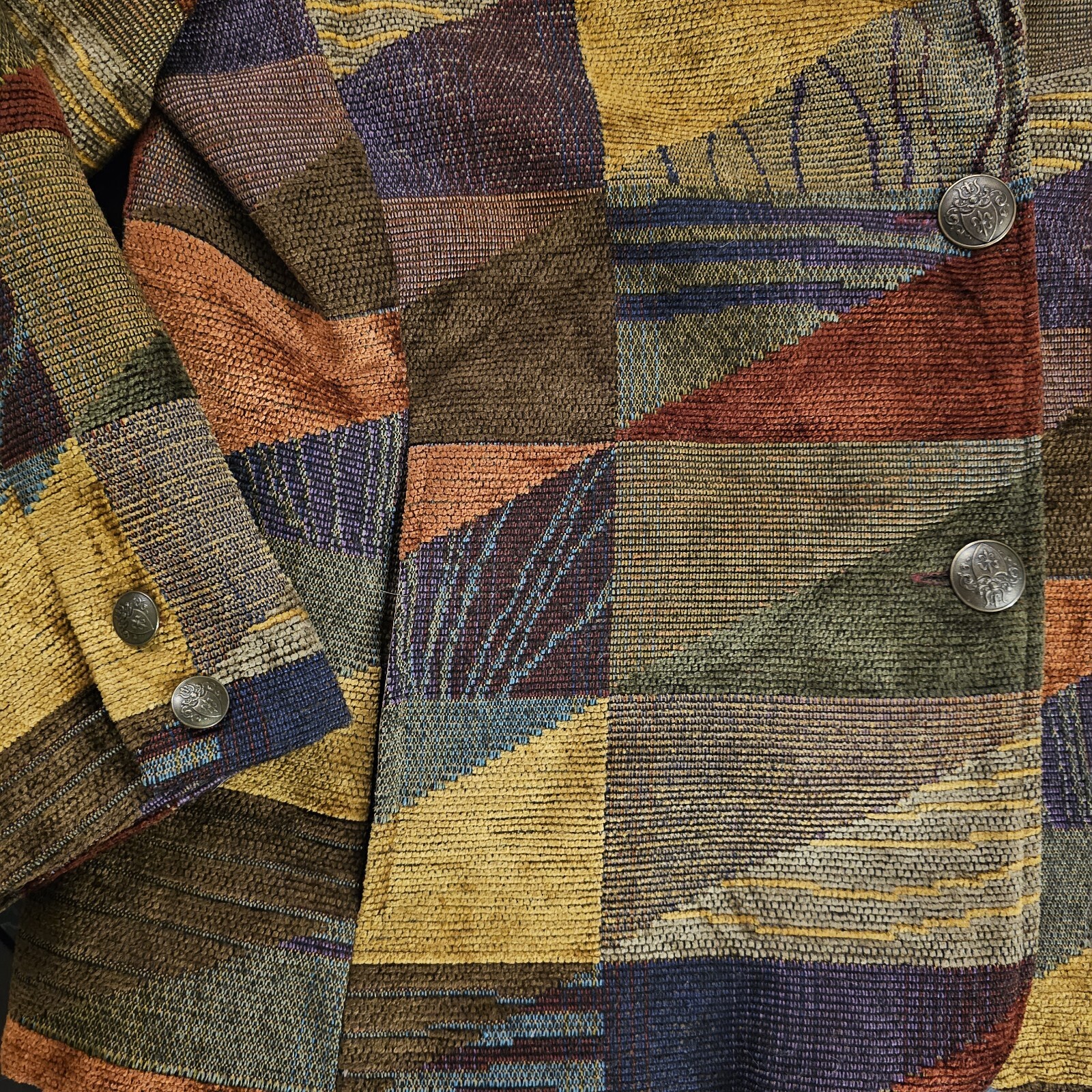 Vintage Solei' Patchwork Jacket Tapestry Chenille… - image 3