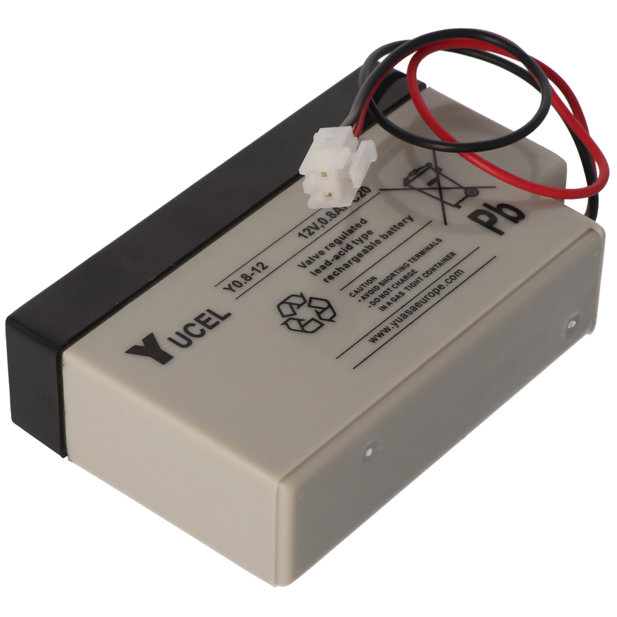 Batteria al piombo ermetica ricaricabile 12V 0,8Ah Yuasa NP0.8-12 connettore JST