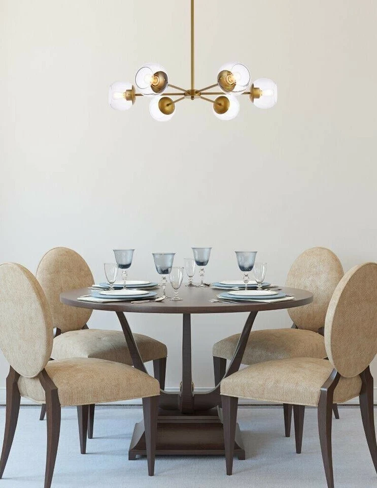 Lámpara Colgante Luz Vidrio Tonos Latón Sputnik Comedor Cocina Iluminación Foto 2 de 4