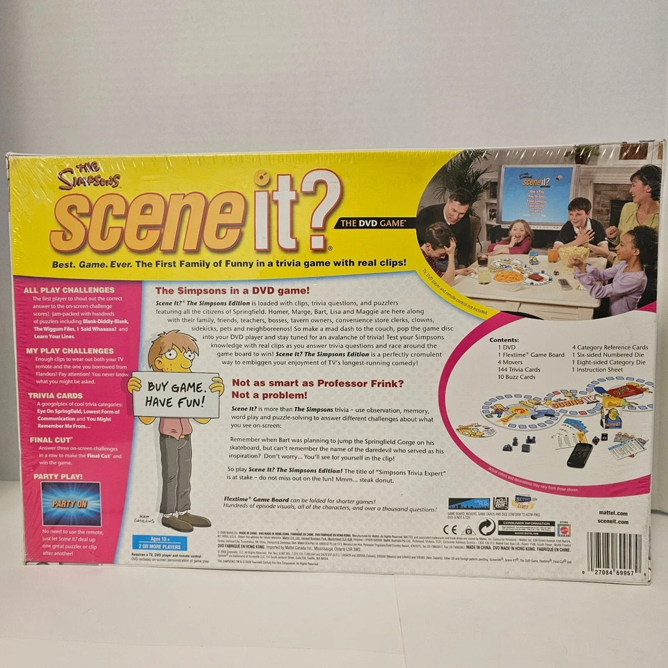 The Simpsons Scene it? DVD Trivia Mattel Board Game New Sealed - Image 2 of 4