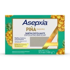 Asepxia Piña Jabon Exfoliante 100g Pineapple Exfoliating Bar Soap 3.5oz