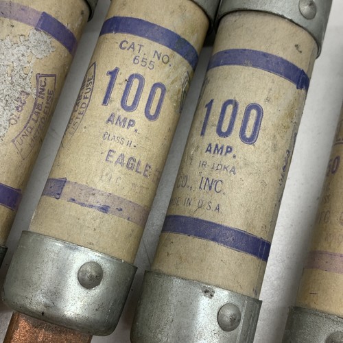 (paquete de 4) Fusible de cartucho no renovable Eagle 655 100A 100A 250VAC hecho en EE. UU. - Imagen 3 de 5