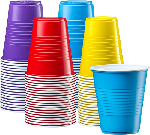 [12 Oz. - 40 Count Plastic Party Cups Disposable - Assorted Colors Drinking Cups