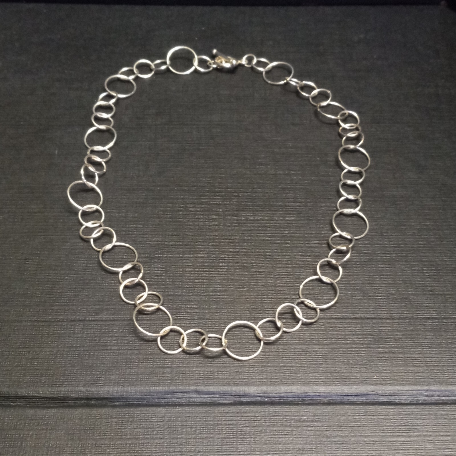 Sterling silver loop circle link necklace - image 6