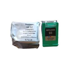 Printronic Inkjet CARTRIDGES HP 92 BLACK and 93 COLOR 