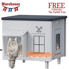 Indestructible Heated Cat House for outside - Extremely Waterproof  Weatherproo