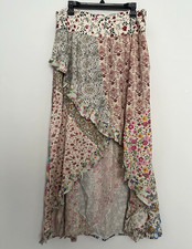 Jaded Gypsy Floral Patchwork Ruffle Wrap Pull On Skirt Size L/XL New