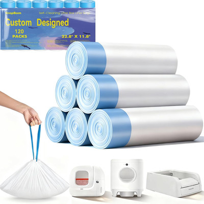 120 Count Automatic Cat Litter Bags Compatible with PURA MAX 2/MAX/X & Scoopfree