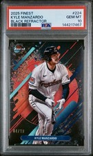 Kyle Manzardo 2025 Topps Finest RC Black Refractor  /10 PSA 10 Guardians
