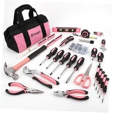  Pink Tool Set, 215 Pcs Lady's General Home Repairing Tools Kit 215Pcs(Pink)