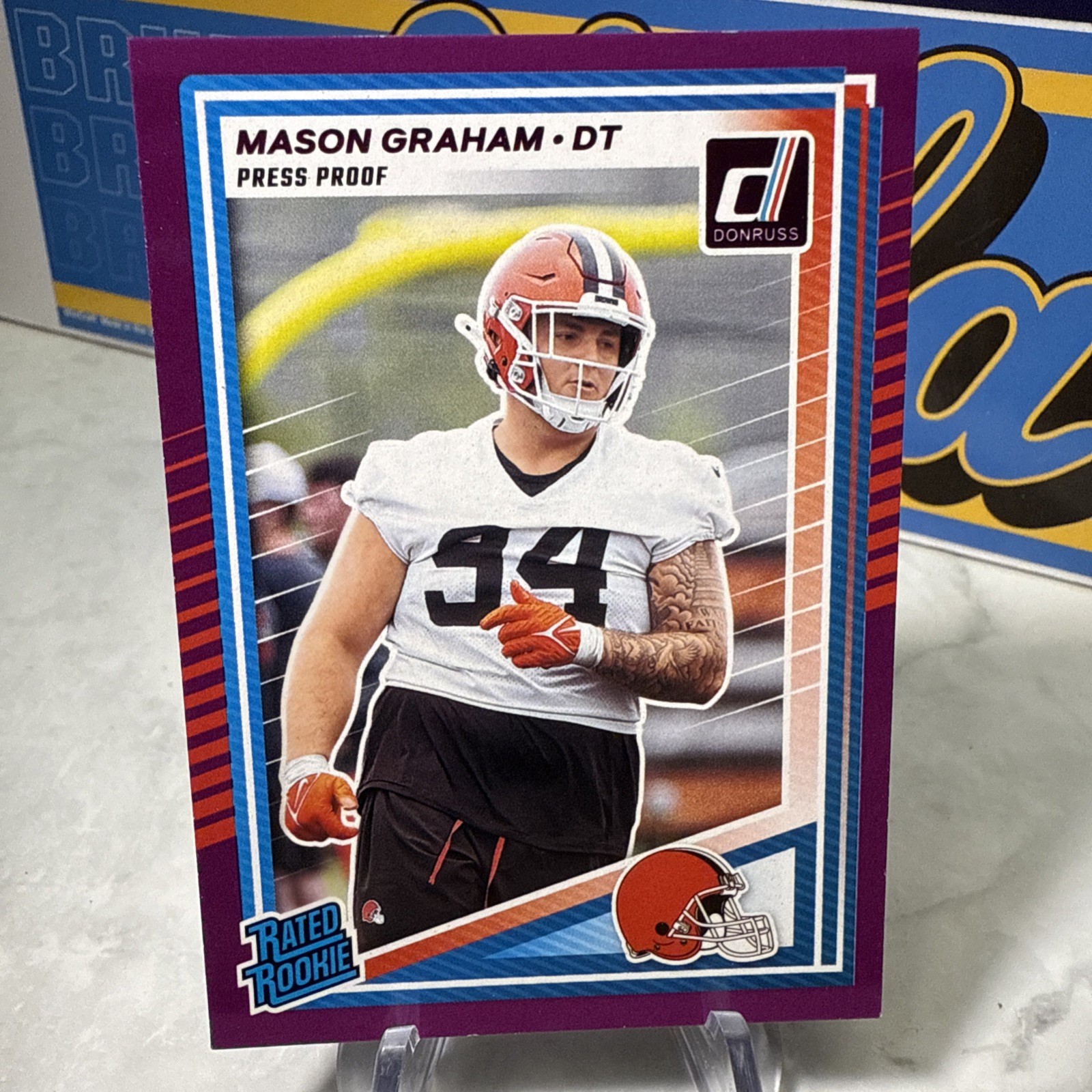 2025 Donruss Mason Graham (RC) Purple Press Proof #340 Cleveland Browns