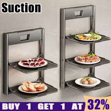 Foldable Side Dish Rack Cooking Plate Tray Organizer Counter Shelf Space-Saving