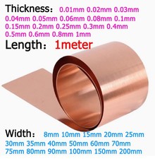 1pcs 99.9 Pure Copper Cu-ETP Metal Sheet Foil Plate Strip Thick 0.01-1mm