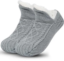 Unisex Fluffy Fuzzy Warm Slipper Socks Thick Fleece Lined Non-Slip Indoor