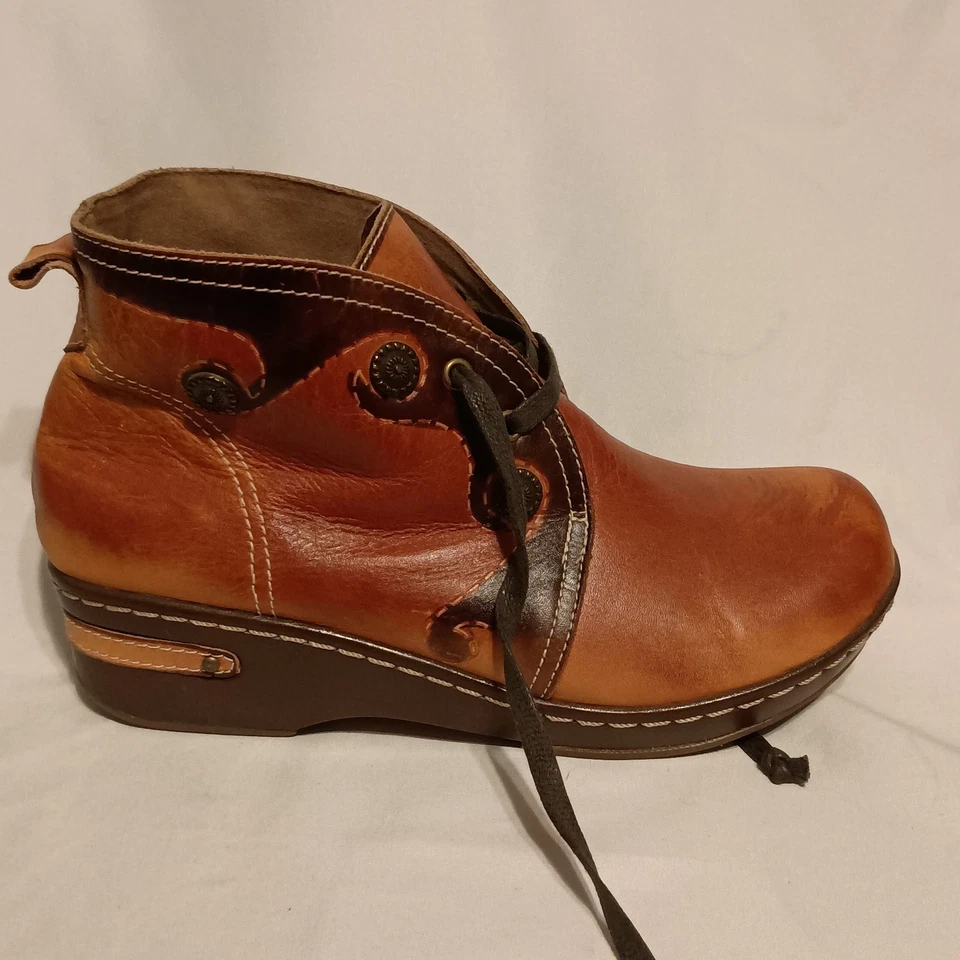 L'artiste by Spring Step Botas EU 40 US Mujer 9 Cookie Zueco Botines Cuero Rojo Foto 4 de 4