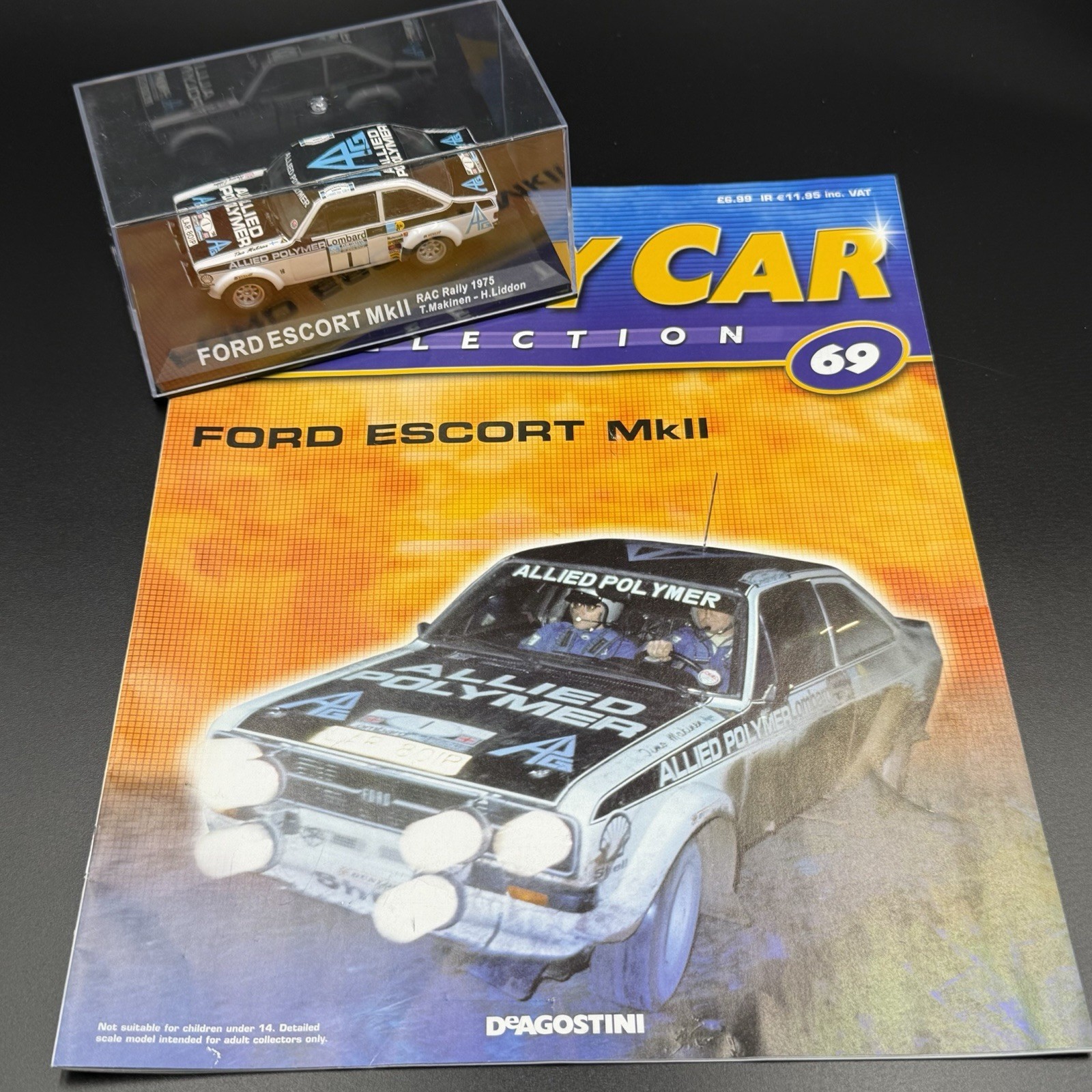 DeAgostini Rally Car #69 - Ford Escort MkII RAC Rally 1975 Model + Magazine