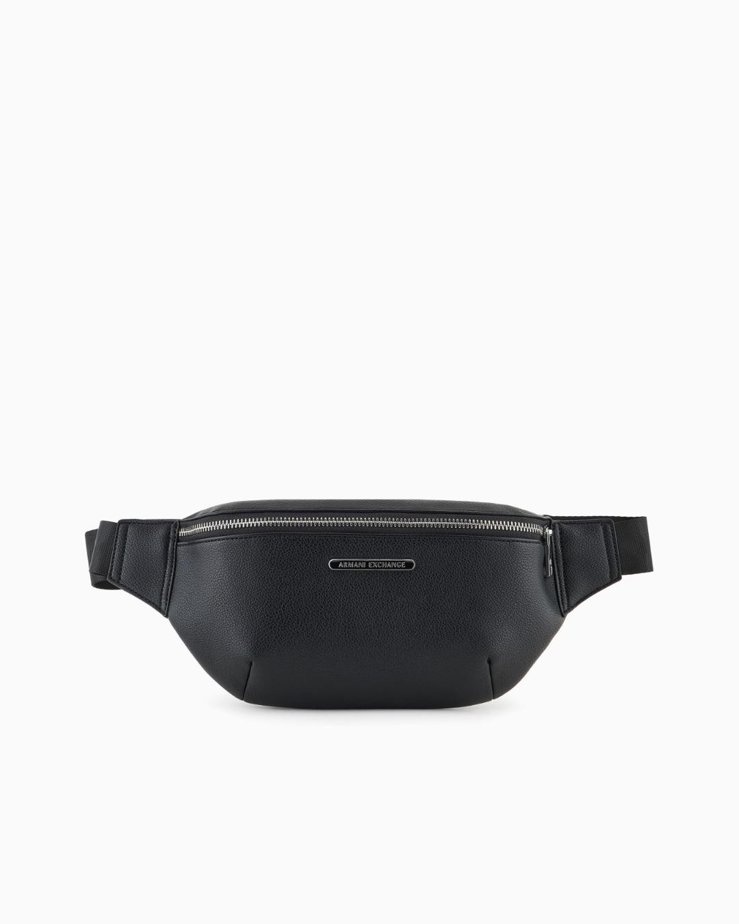 Armani exchange marsupio uomo nero placca logo
