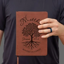 Personalized ESV Men's Study Bible, Rooted in Christ Tree Design, Name Engraved