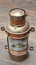 Davey of London Anchor Lamp copper. 4" Lantern paraffin oil ships lamp mast