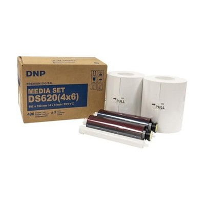 DNP 4x6'' Dye Sub Media for DS620A Printer, 400 Prints Per Roll, 2 Piece