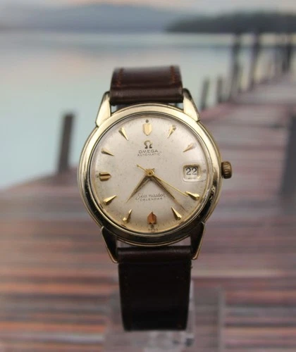 Classic Men's Omega 14K GF Seamaster Calendar Wristwatch  c.1958