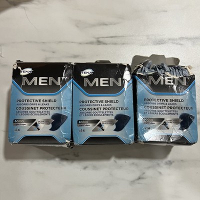 Tena Men Protective Shield Extra Thin Light Protection 3 Boxes 14 Each 42 Total