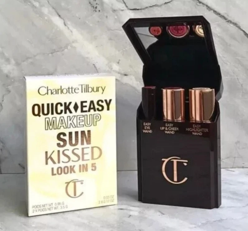 CHARLOTTE TILBURY QUICK & EASY SUN KISSED LOOK IN 5 SET 3PC EYES LIP FACE KIT