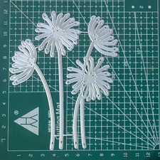 DAISY SEEDHEAD FLORAL METAL CUTTING DIE SET FLOWERS BUNCH PAPERCRAFT CARDMAKING