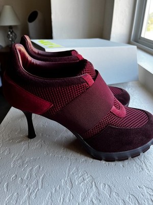SNEEX The Tepper Burgundy Heel Sneakers Women's Size 9 Made in Italy w/ Box