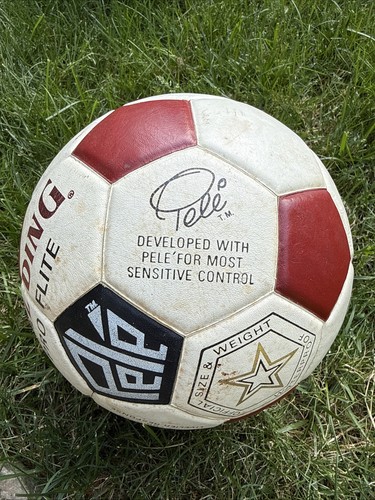 Vintage 1978 Spalding Soccer Ball Pele Endorsed Pro Flite Size 5 Hand Made - Afbeelding 2 van 5