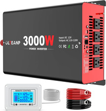 3000 Watt Power Inverter 12V DC to 110V AC Car Inverter with 4 AC Outlets, 30W T