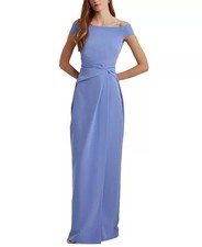 Lauren Ralph Lauren Crepe Off-the-Shoulder column Gown Blue Loch 2