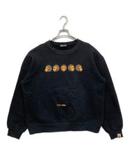 A BATHING APE BABY MILO Print Crew Neck Sweatshirt Size: XL Men Black