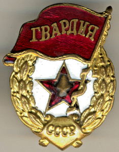 Soviet Russian Order red Medal star Banner  badge GVARDIA Military  WW2  (1194a)