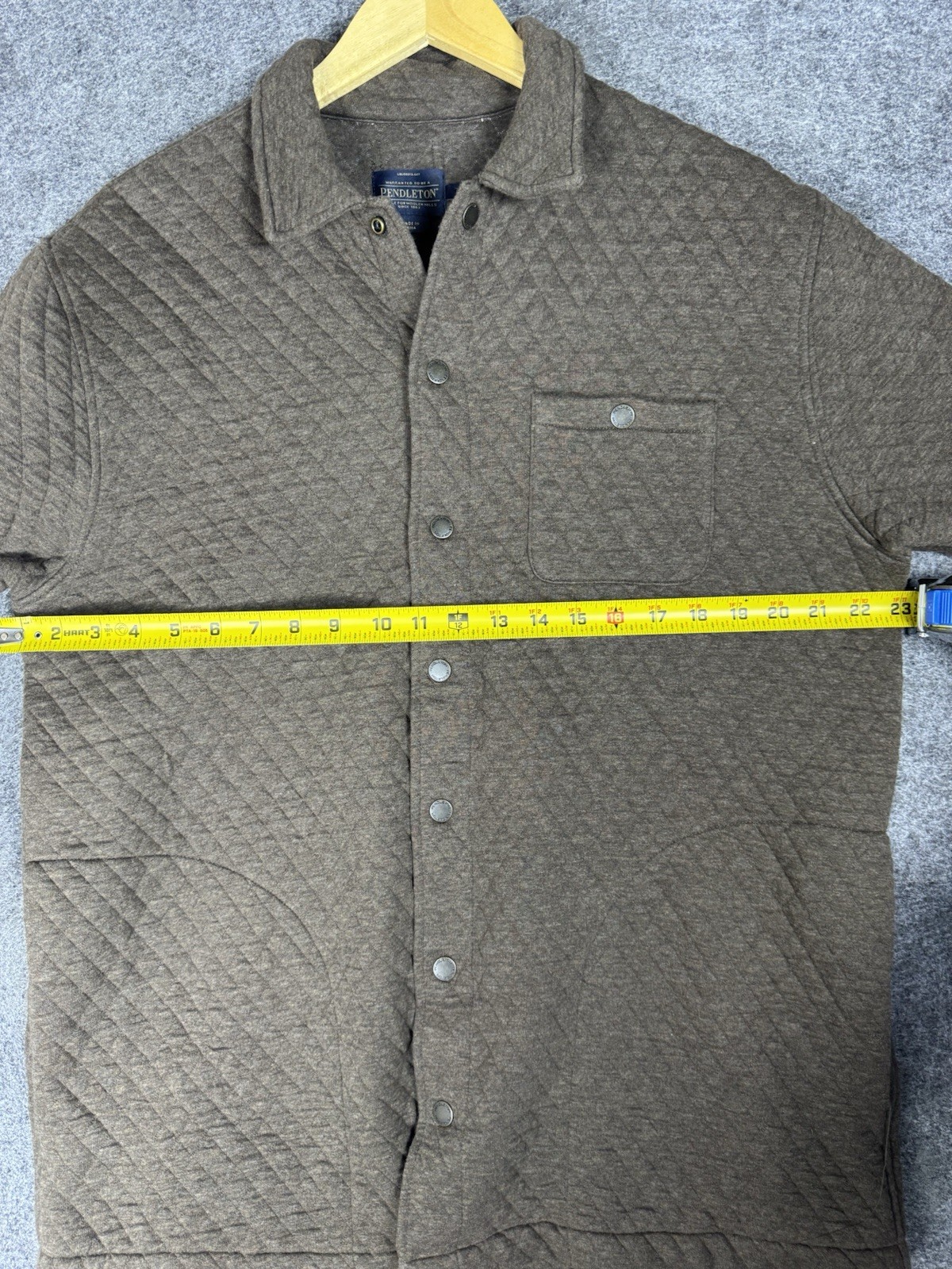 Pendleton Mens Brown Quilted Snap Button Long Sle… - image 6