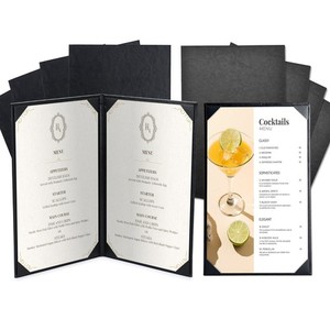 WeChef 8.5x14" Menu Covers Holders 5 Pcs 1 View & 5 Pcs 2 View kit PU Leather