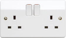 MK Logic plus Double Socket (K2747 WHI DP) 13A 2 Gang, in White, with Inherent A