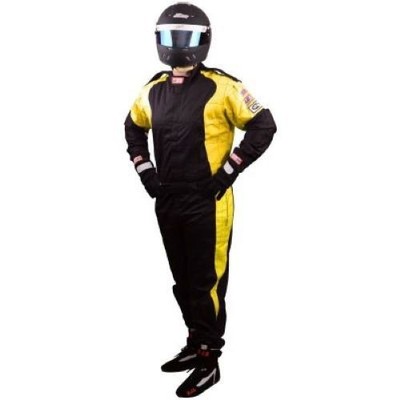 RJS Elite Series Driving One Piece Suits Yellow and Black SFI 3.2A/1