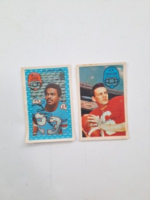Lot Of 2 Vintage 1971 3D Super Star Jerry Levias & 1971Len Dawson Football Cards