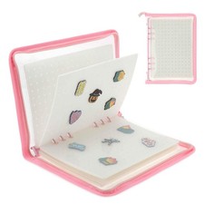 Pin Bag Portable Pin Display Book Brooches Storage Holder Case Pink White New