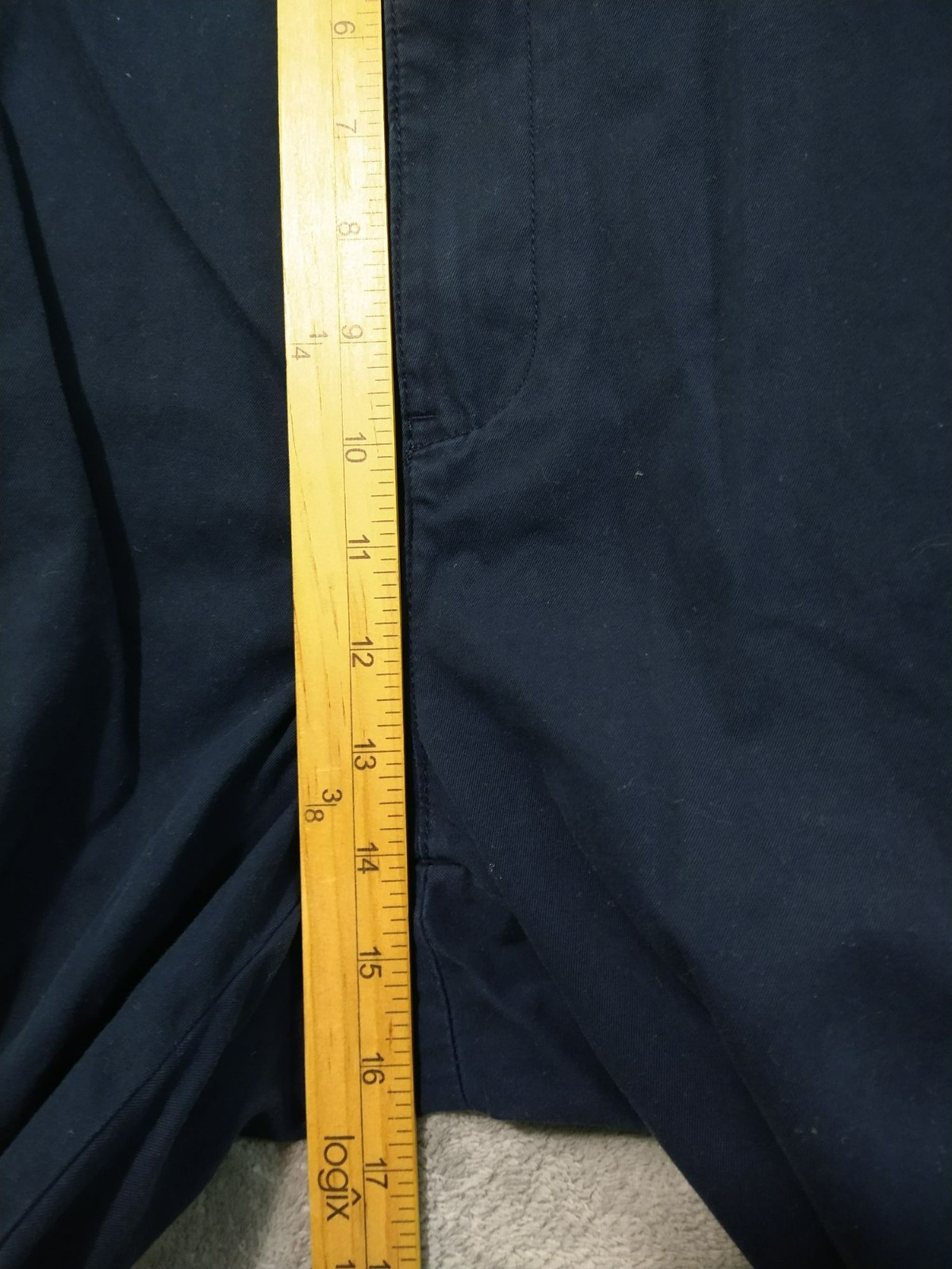 Polo Ralph Lauren Pants Mens 44B Blue Chino Big Hammond Pleated Cotton Cuffed thumbnail 4