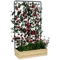 Hochbeet Mit Rankhilfe, Pflanzkasten Aus Holz, KräUterbeet FüR Garten, Naturholz