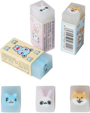 18Pcs Cute Animal Erasers for Kids Bulk, Kawaii Fun Pencil Jelly Erasers
