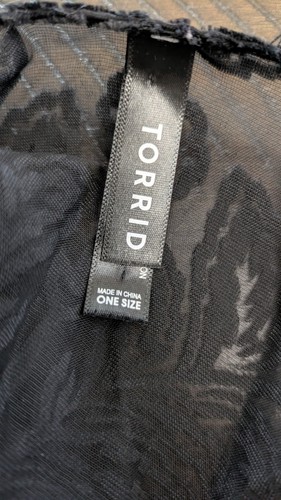 TORRID Kimono Terciopelo Burnout Talla Única Negro Transparente Floral Flecos Capricho Boho - Imagen 7 de 9