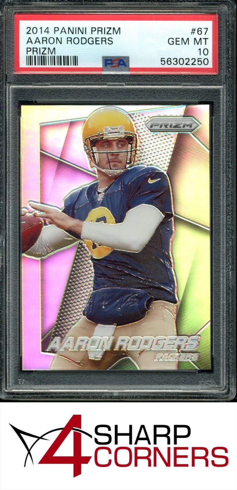 2014 PANINI PRIZM SILVER #67 AARON RODGERS PACKERS PSA 10