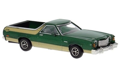 Brekina 1974 Ford Ranchero - Metallic Green/Gold 1/87 #18226 HO Scale