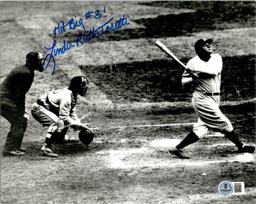 Babe Ruth Autographed Signed New York Yankees LINDA RUTH TOSETTI 8X10 PHOTO BABE BAMBINO YANKEES BECKETT BAS 