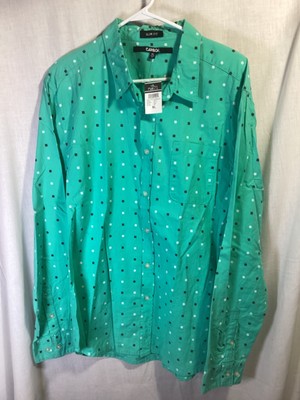 Carbon Slim Fit Seafoam Green XL Long Sleeve Cotton New Tags Button Up B3