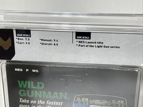 Wild Gunman NES 1985 CIB Complete In Box Wata Graded 8.0 Early Unpunched Hangtab